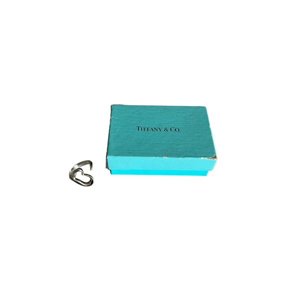 TIFFANY & CO "Elsa Peretti": Sterling Silver, "Open Heart" Ring Sz: 5.5 - 1159 - Picture 1 of 6